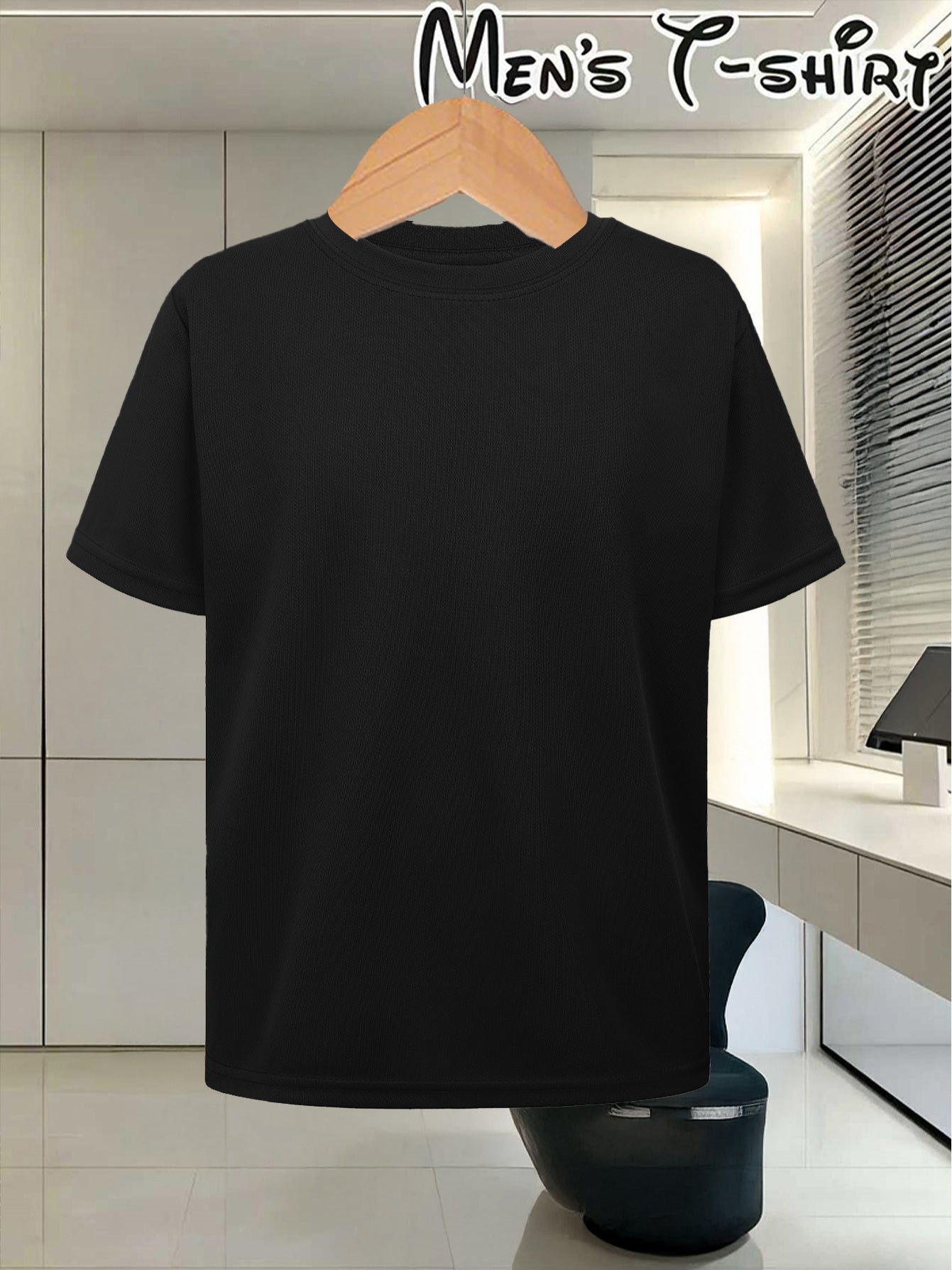 Men's Customizable Polyester T-Shirt with Crew Neck - Breathable Summe