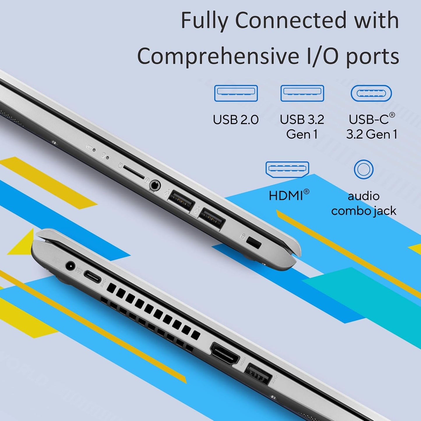 ASUS Vivobook 15.6” FHD Laptop, AMD Ryzen 3 3250U, 8GB RAM, 128GB SSD, Windows 11 Home, Transparent Silver, M515DA-WS33