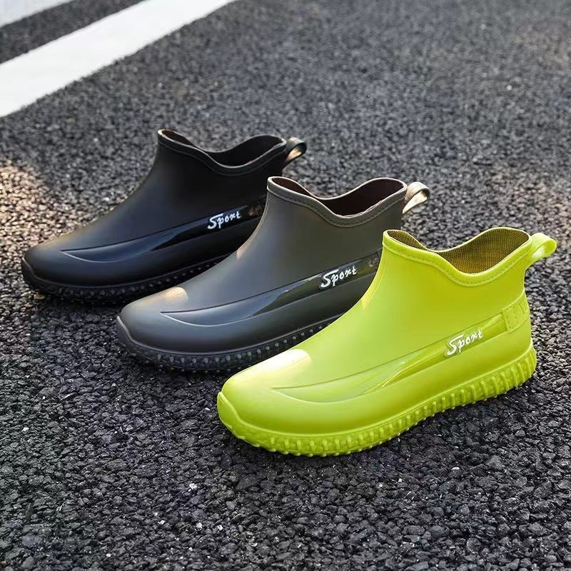 Men's Casual Short PU Rain Boots for All-Season Comfort