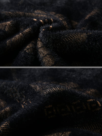 Men'S High-End Crew Neck Sweater | Fashionable Thick Warm Knitted Pullover with Floral Pattern and Hot Stamping for Fall/Winter