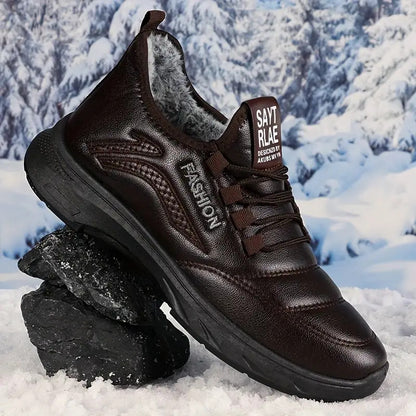 Men's Autumn and Winter Snow Boots with Plush Lining, Comfortable and Soft Soles, Outdoor Hiking Shoes, Comfortable and Durable Sports and Leisure Shoes, Suitable for Ice Walking and Daily Wear, Warm Winter Shoes, Snow Sports
