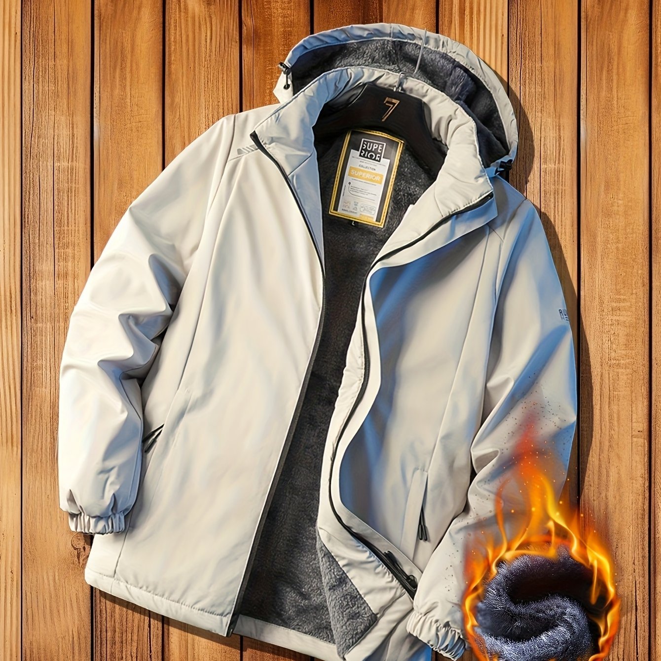 Men'S Fleece Jacket - Full-Zip Hooded Coat with Zippered Pockets, All-Season Lightweight Outerwear for Gym, Hiking, Everyday - - Easy-Care Polyester Jacket for Teens & Adults, Gym Apparel, Sporty Design, Durable Fabric, Activ