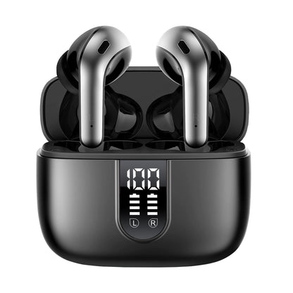 Wireless Earbuds with Mic, Earphones With LED Display, In-Ear Headphones With Mini Charging Case, TWS Headset For Men/Women
