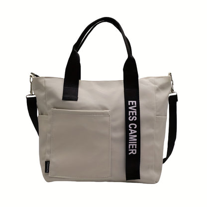 Multi-Pocket Tote Bag, Crossbody Travel And Work Shoulder Bag, Portable And Durable With Adjustable Strap For School And Daily Use