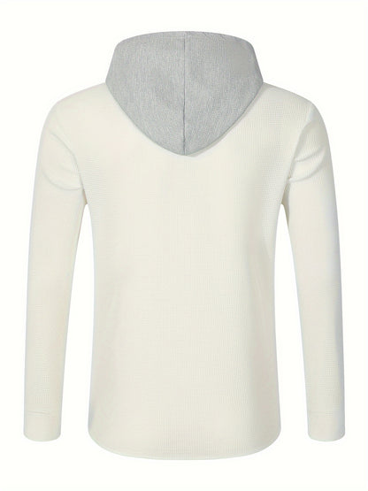 Men's Casual Hooded Jacket - Soft, Breathable Polyester with Button-Up Design & Pockets | Perfect for Spring, Fall & Outdoor Activities, Long Sleeve, Fashion, Daily, Leisure Style, Conventional Version