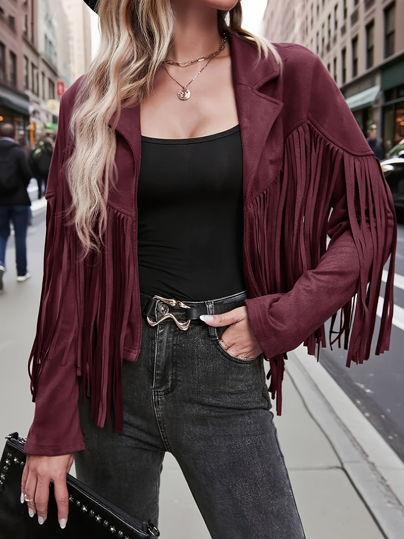 Plus Size, Women's Plus Size Elegant Long Jacket Coat - Soft Formal Lapel collar, All-Season Chic Outerwear for Office, Party, Everyday - Plus Friendly Elegant Jacket for Women, Party Attire, Suedelike Texture, Fuzzy Textured