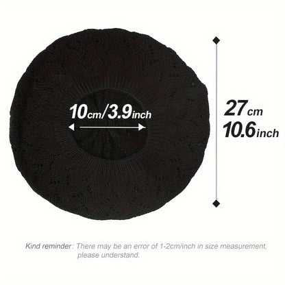 Hollow Out Breathable Beret Hats Casual Solid Color Painter Cap Elastic Berets For Women daily use