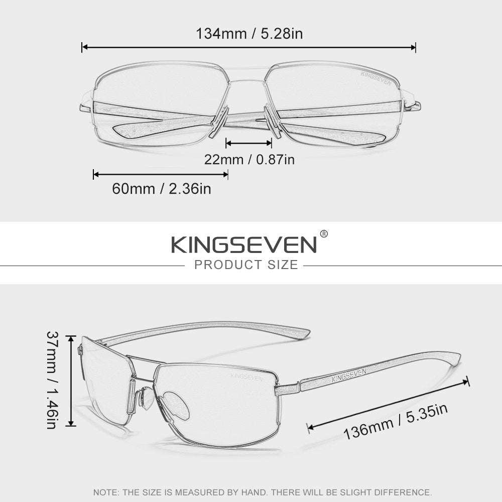 KINGSEVEN Unisex Polarized TAC Lens Rectangle Sunglasses