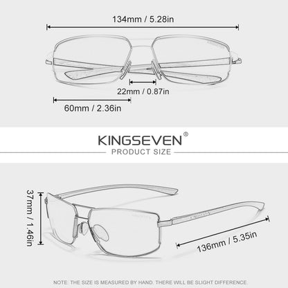 KINGSEVEN Unisex Polarized TAC Lens Rectangle Sunglasses