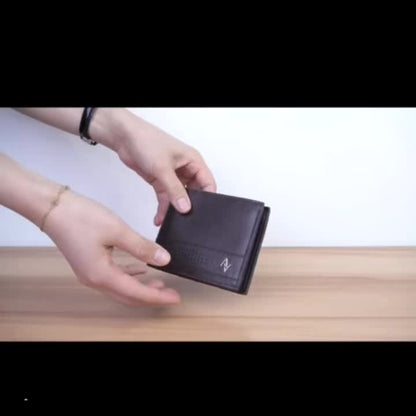 Men'S Large Capacity Lightweight Wallet - Business Casual & Everyday Use with Golden-Tone Hardware, Multiple Card Slots, Cash Pocket & ID Window - Durable Synthetic