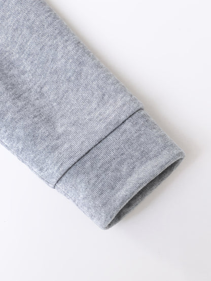 2pcs Boys' Autumn/Winter Fleece-Lined Hooded Sweatshirt and Pants Set, Simple Letter Print Fashion Classic Outfit for Outdoor Sports and Casual Wear, 100% Polyester Knit Stretch Fabric, Ideal Gift Choice for Kids, Perfect for