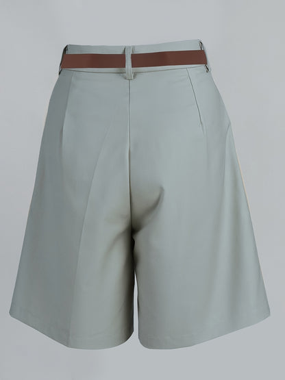 Loose-Fit Straight-Leg Casual Summer Shorts with Belt