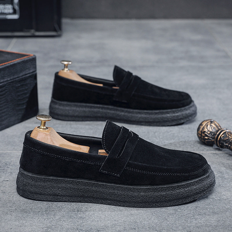 Unisex Streamlined Cushioned PU Loafers with Cloud Pattern