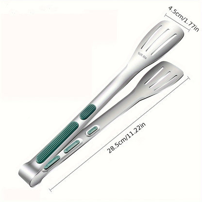 Stainless Steel Kitchen Cooking Tongs, Stainless Steel Food Tongs, Bread Serving Tongs, Anti Scalding Silica Gel, Dishwasher Safe - Small, Medium, Large