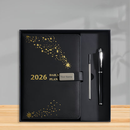 Custom 2026 Notebook Gift Box Set with Personalized Name Design, 365-Day Daily Planner, Premium Business Office Use, Birthday/Graduation/Teacher'S Day/Father'S Day Gift, Daily Planner Notebook