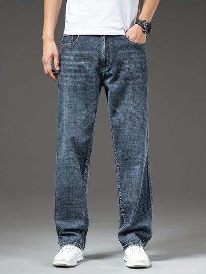 Geng Yuanshi High-End Summer Men's Jeans New Trend Fashion Straight-Leg Light Business Stretch Denim Pants