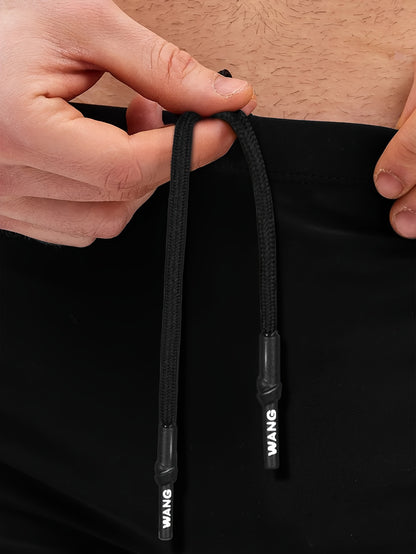 Men's Quick-Dry Athletic Swim Trunks with Graphic Print