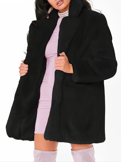 Կանացի էլեգանտ երկար վերարկու - ձմեռային տաքություն, շքեղ պաշտոնական և ամենօրյա վերնազգեստ առջևի փակմամբ, բոլոր եղանակների շքեղ բաճկոն ցուրտ եղանակի համար - նրբագեղ կանացի հագուստ, կանացի ձմեռային վերարկուներ, ցուրտ եղանակի հագուստ, փափուկ տեքստ