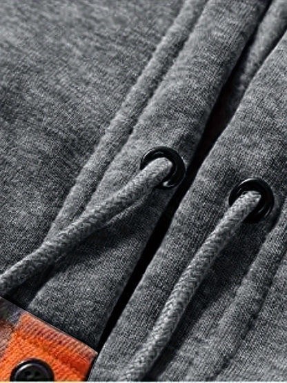 Տղամարդկանց համար նախատեսված շոտլանդական վերարկու, երկար թևքերով, պատահական, կոճակներով, գլխարկով վերնաշապիկ, բաճկոն