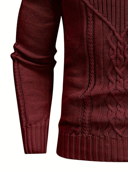 Men'S Casual Winter High Neck Turtleneck Sweater | Black Solid Color, Medium Stretch Fabric, Regular Fit, Hand Wash Only, Sleek Knitwear, Long Sleeve, Rib-Knit Detail