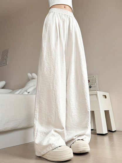 Women's High-Waisted Bohemian Wide-Leg Cropped Pants
