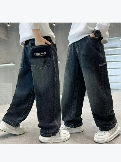 Boys' Loose Straight-Leg Denim Pants for All Seasons