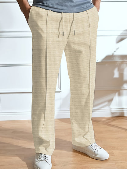 Men's Casual Straight-Leg Knit Sports Pants - Breathable Comfort