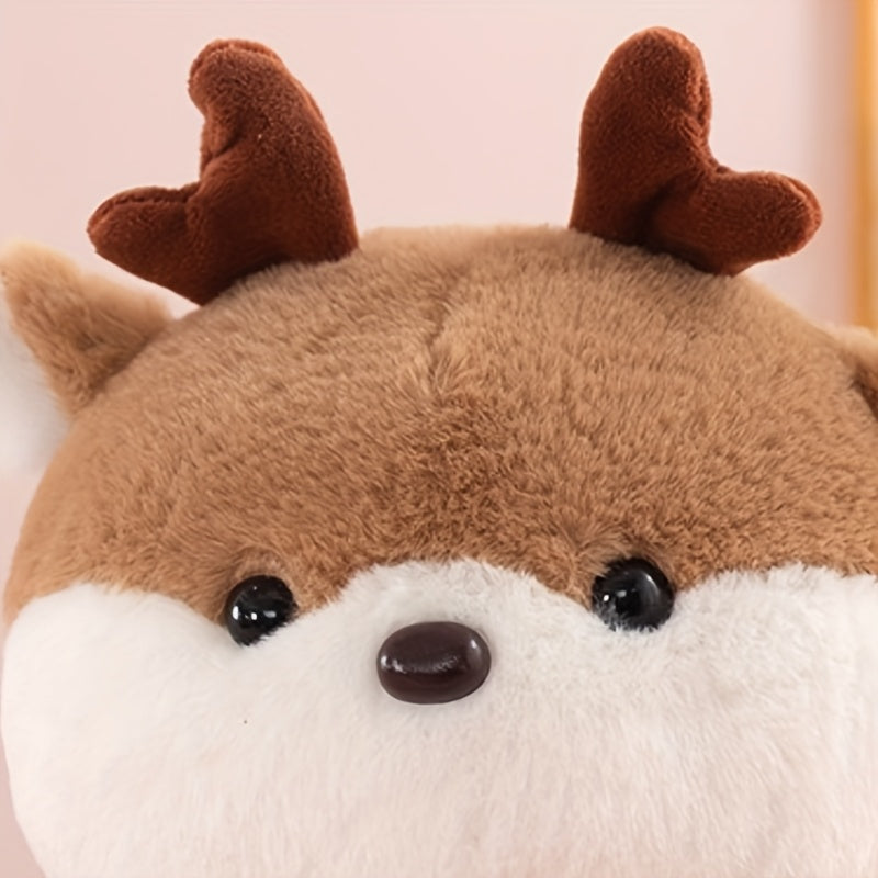 Փափուկ լցոնով փափուկ եղջերու տիկնիկ - խելոք գրկախառնվող եղջերու, հարմար է Սուրբ Ծննդյան, Սուրբ Վալենտինի ծննդյան նվեր, գրկախառնվող ուղեկից քնելու համար