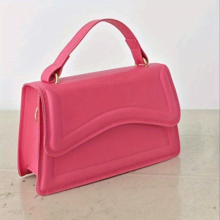 Թարմ և նորաձև փոքրիկ քառակուսի պայուսակ, մի ուսի վրա կրծկալով պայուսակ, երիտասարդական և հաճելի ոճով, մագնիսական ճարմանդով փակվող պայուսակ, միագույն, ինտերնետում հայտնի և սիրված պայուսակ