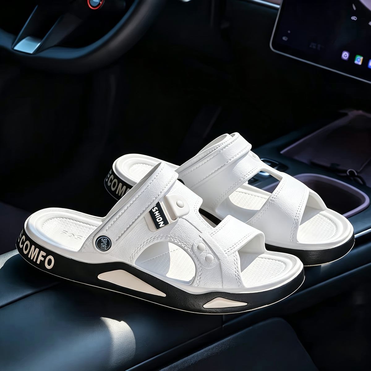 Unisex EVA Slip-On Slippers with Thick Sole and Slip-Resistant Grip