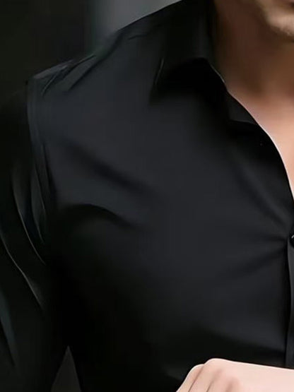 Men's Casual Long Sleeve Business Shirt for Spring and Fall