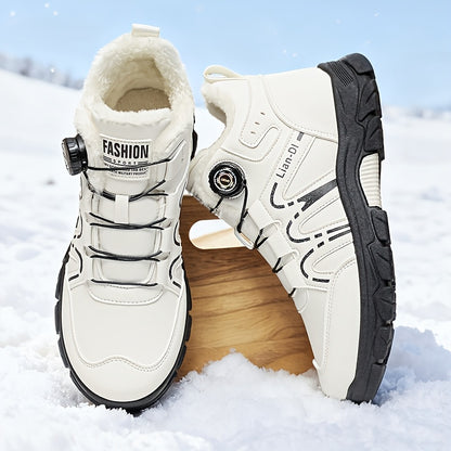 Men's Winter Warm Mid-Calf Boots with Upper & PVC Traction Outsole - Heavy-Duty Cold-Resistant Shoe for Snow, Ice, Slush - Cushioned Insole - Casual, Driving, Outdoor (Model 55017) - Ideal for /urban Use too