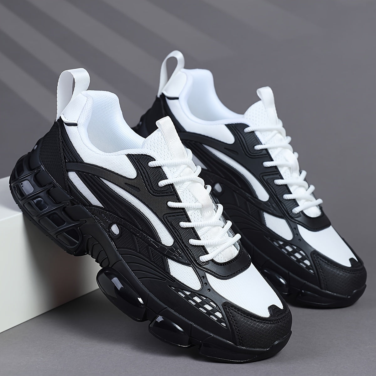 Men's Retro Low-Top Sneakers /Fabric Upper & Sole Lace-Up Sneakers - Cushioned Round Toe, Solid Color Casual Shoes Suitable for, Gym, Casual Attire, - Comfortable Footwear - ayq