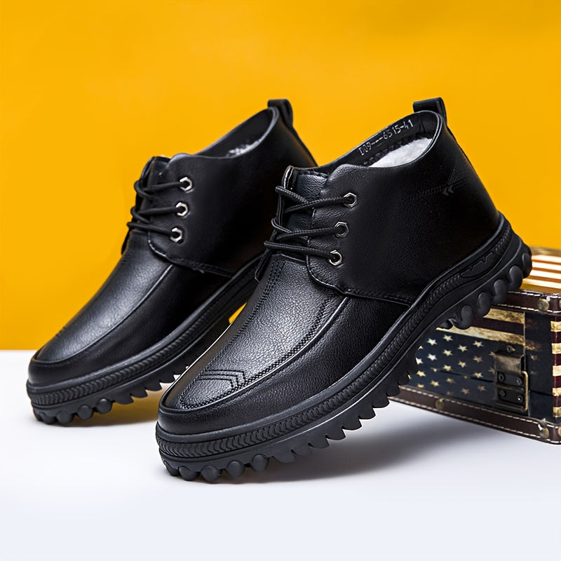 Men's Autumn and Winter Thickened High-Top High Quality Shoes with Lining, Dad Sneakers