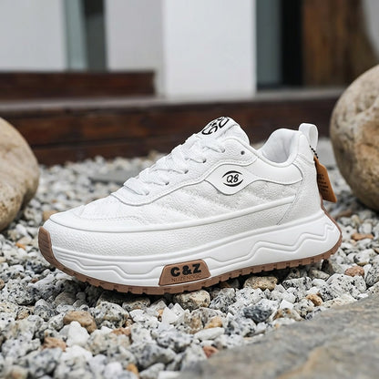 Men's Casual Lace-Up Athletic Shoes with Thick Non-Slip Sole
