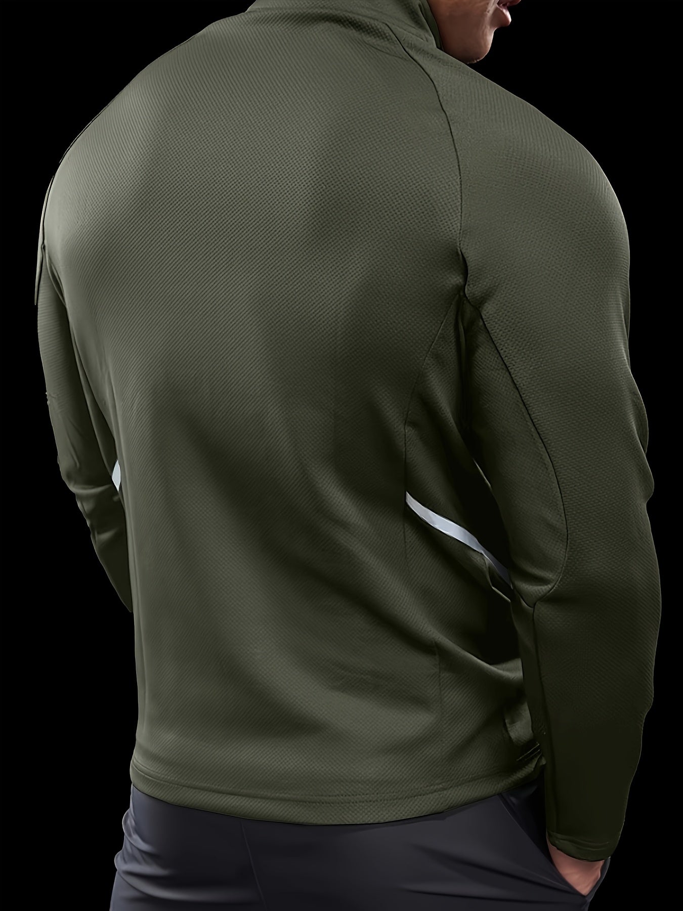 Men's Athletic Jacket - Quick-Dry Gym Coat with Zipper Closure, Lightweight Workout Jacket for Running, Hiking, Training - Olive Green Athletic Outerwear (Machine Washable) - Bodybuilding & Casual Streetwear, Workout Clothes,