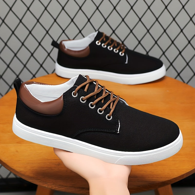 Classic Canvas Skate Shoes for Men in Spring And Summer - Breathable, Non-Slip, And Durable Lace-Up Sneakers, Perfect for Everyday Casual Wear - ayq