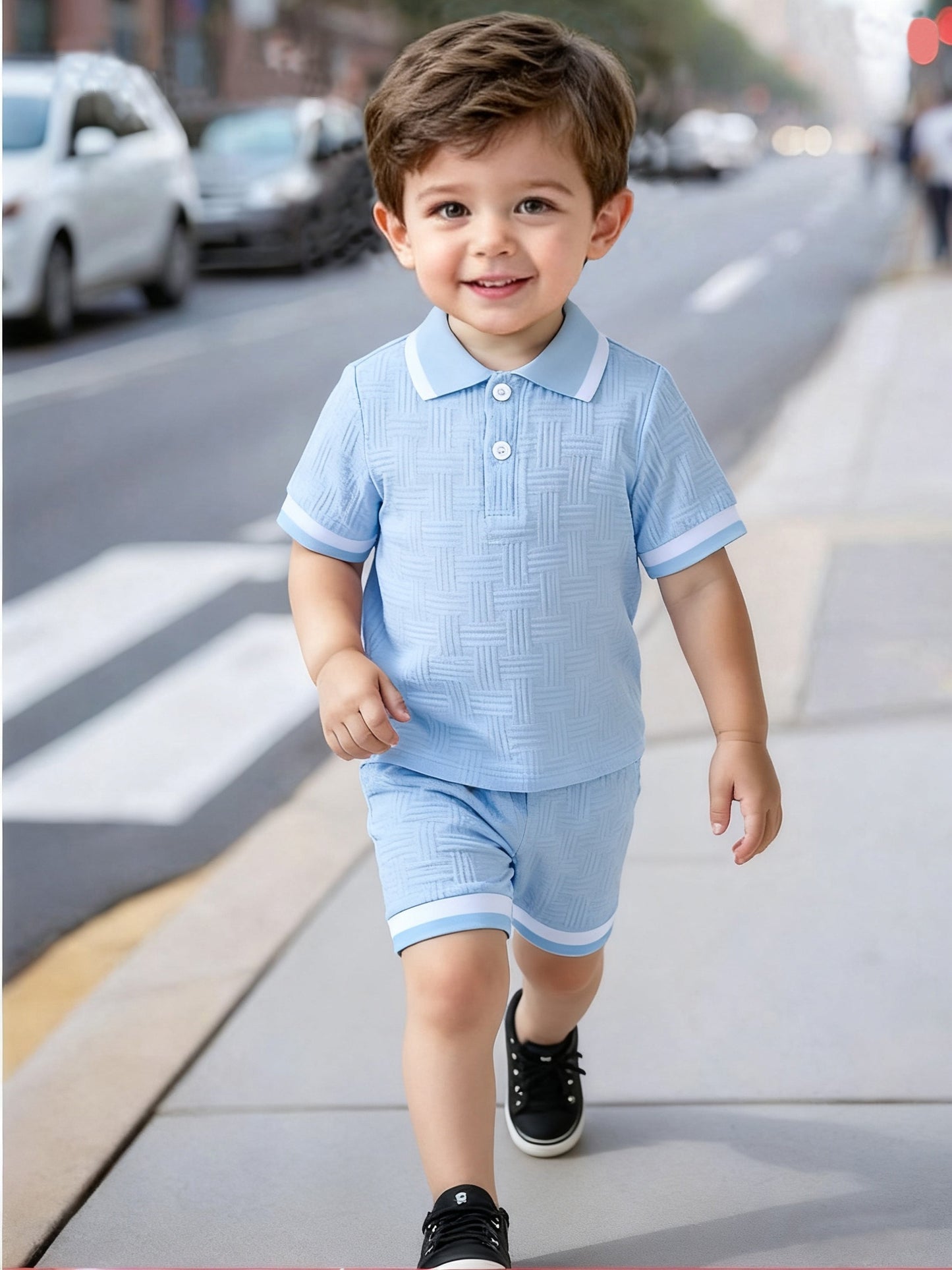 Baby Boy Summer Polo Collar Top & Pants Casual Set