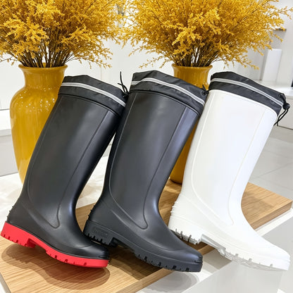 Unisex Drawstring PVC Rain Boots Waterproof and Non-Slip