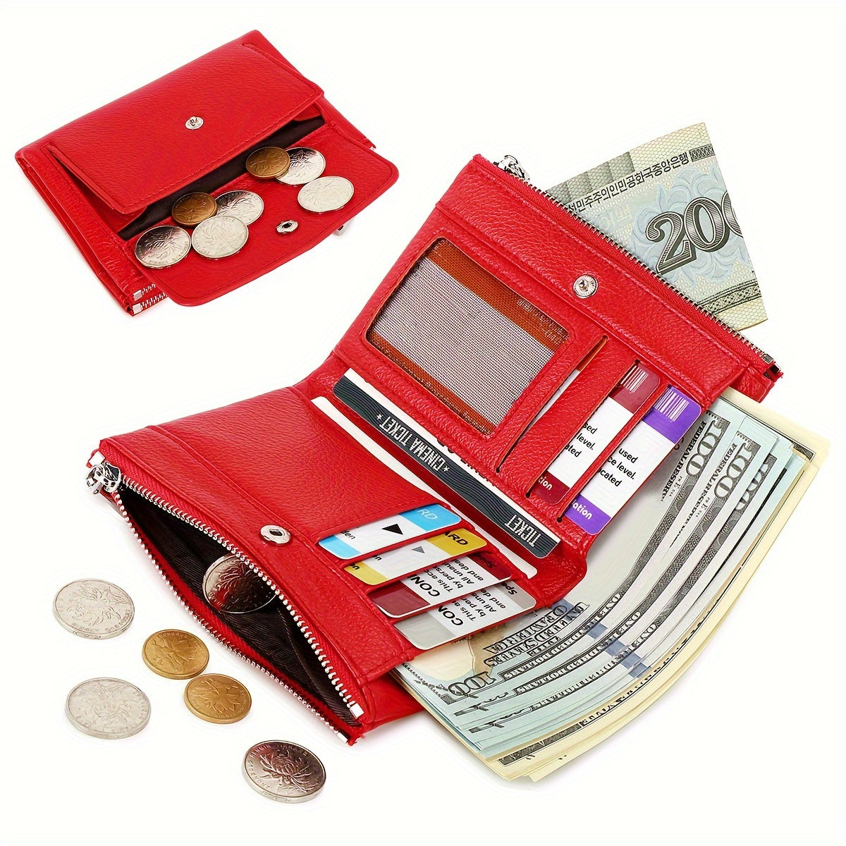 MIYIN Women's Wallet - Large Capacity Double Zipper Credit Card Holder with Coin Pocket, Lightweight Handbag for ID, Cash & Keys, Minimalist for daily Commute & Travel, Easy-Care Design for busy Ladies