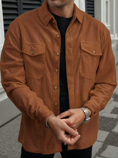 Men'S Long-Sleeve Business Casual Shirt in Lightweight Fabric for Spring And Summer, Featuring a Wrinkle-Resistant And Easy-Care Design.
