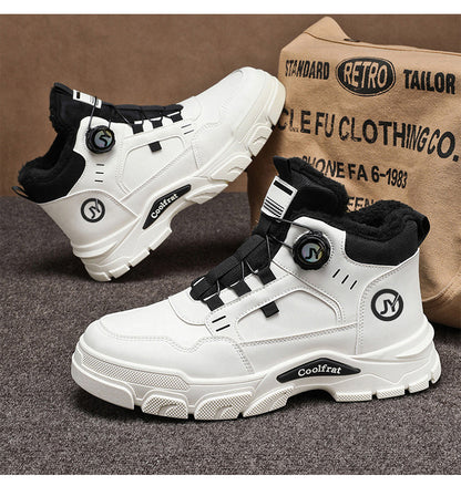 Տղամարդկանց նոր ձմեռային հաստ շերտով կոշիկներ, երեք գույնի, հարմարավետ և տաք, հեշտ հագնվող/հանվող, բռնակի դիզայնով, հարմար է բացօթյա ձյան, լեռնագնացության և լեռնագնացության համար։