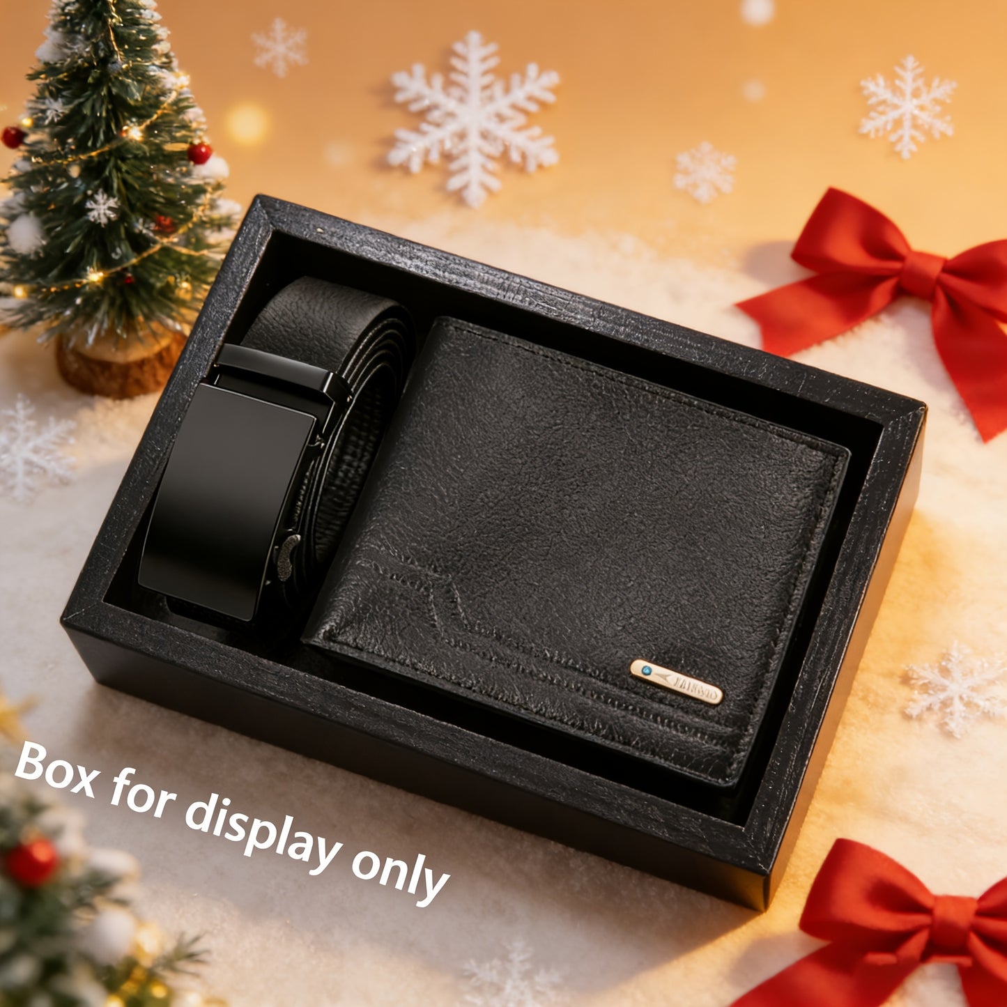 2pcs Men's Wallet and Belt Set, Designed for Men's Daily Use, Fashionable Casual Business Sports Elegant Men's Wallet, Essential for Trendy Men, Ideal for Holiday Gifting, No Gift Box