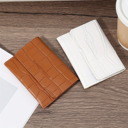 Women'S Small PU Wallet - Solid Color Short Style Featuring Card Slots And a Zippered Coin Pocket