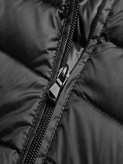 Men's Stand Collar Quilted Padded Coat Lightweight Warm Jacket