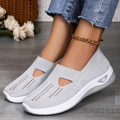 Women’s Lightweight Knit Sneakers with Cut-Out Design, All-Season
