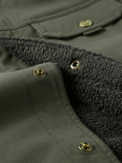 Տղամարդկանց բարձրակարգ, նորաձև, առօրյա, բազմակողմանի, բրդյա ծածկույթով, հաստ, քամուց պաշտպանող, տաք, գլխարկով ձմեռային բաճկոն