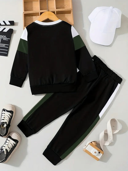 Boys Casual 2-Piece Polyester Suit Spring & Fall Outfit - ayq