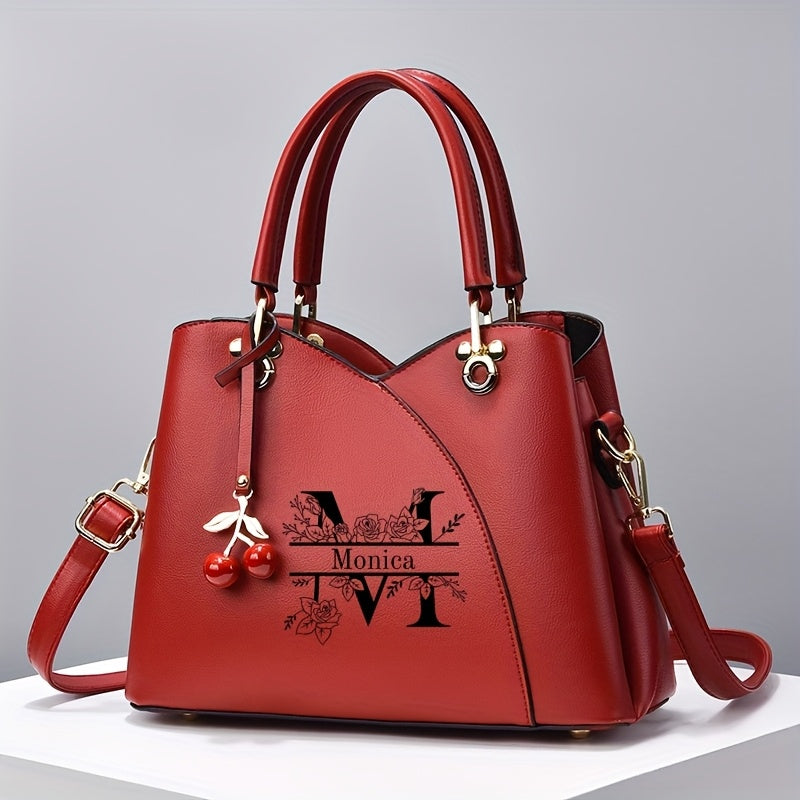 Personalized Large 26-Letter Elegant Tote Bag with Tassel