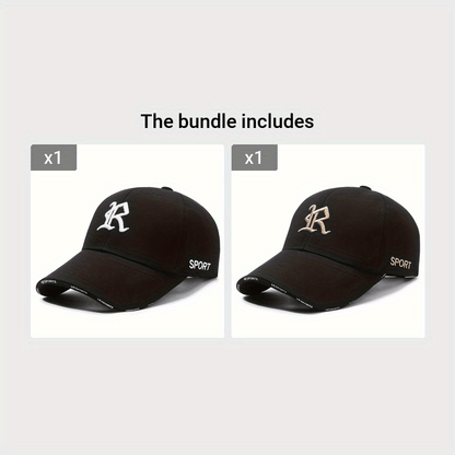 1pc 3D Embroidered Letter Baseball Cap, Soft Polyester Sports Hat, Hand Washable, Adjustable, Breathable, UV Protection, Unisex for Cycling, Golf, Outdoor Activities - Ideal for Holidays